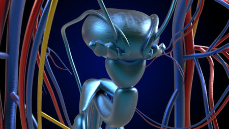 Male Reproductive System Anatomy For Medical Concept 3D Illustrationの写真素材