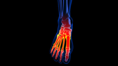 Foot metatarsal pain anatomy for medical concept 3D illustrationの写真素材