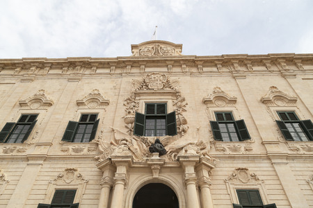 Auberge de Castille in capital of Malta - Valletta, Europe.のeditorial素材