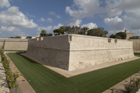 Old walls of the medieval town Mdina, Malta, Europeの写真素材