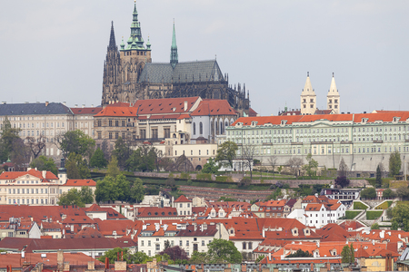 View from Old Town Hall on Prague with Hradcany, Prague Castle , Czech Republicのeditorial素材