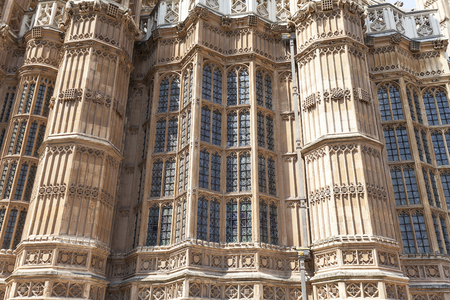 Palace of Westminster, details, London,United Kingdom, England.  The Palace lies on the north bank of the River Thames in the City of Westminster, in central Londonのeditorial素材
