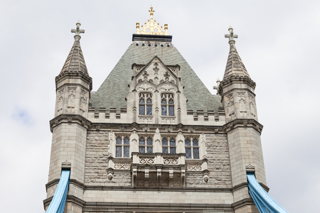 Tower Bridge on the River Thames, London, United Kingdom. The bridge is a symbol of the city and a great attraction for touristsの写真素材