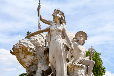 Prince Albert Memorial, Kensington Gardens, sculpture at the base of the monument, London, United Kingdom.  It was commissioned by Queen Victoria in memory of her husband, opened in July 1872のeditorial素材
