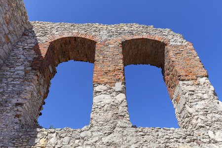 Ruins of  medieval castle, Ogrodzieniec Castle, Podzamcze, Poland. The castle is situated on the 515.5 m high Castle Mountain, built in the 14th century,  located on the Trail of the Eagles Nestsのeditorial素材