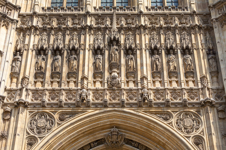 Palace of Westminster, parliament, facade, London,United Kingdom, England.  The Palace lies on the north bank of the River Thames in the City of Westminster, in central Londonの写真素材
