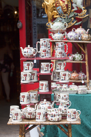 LONDON, UNITED KINGDOM - JUNE 23, 2017: Alice's shop, famous antique shop at the Portobello road, shopwindow, Nothing Hillのeditorial素材