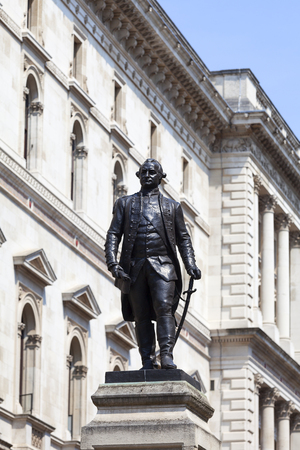 Statue of Robert Clive, British officer, Westminster, London, United Kingdom.のeditorial素材