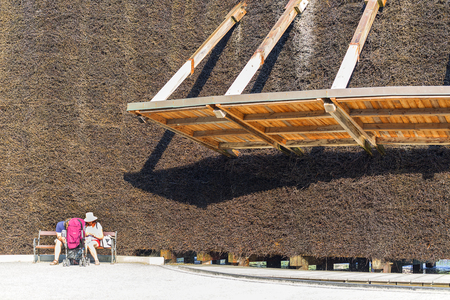 WIELICZKA, POLAND - JUNE 20, 2018: Graduation tower, great inhalatorium in the resort near Krakow. It is made of wood and sloe branches to increase the salt concentration in brineのeditorial素材