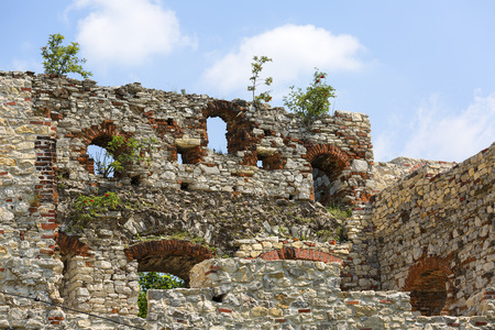 RUDNO, POLAND -  JULY 21, 2018: Ruins of 15th century medieval castle, Tenczyn Castle, Polish Jura, near from Krakowのeditorial素材
