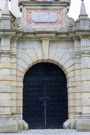 WISNICZ, POLAND - JUNE 30, 2018: 14th century medieval Nowy Wisnicz castle, decorative gate,  Lesser Poland Voivodeshipのeditorial素材