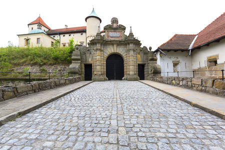 WISNICZ, POLAND - JUNE 30, 2018: 14th century medieval Nowy Wisnicz castle,  Lesser Poland Voivodeshipのeditorial素材