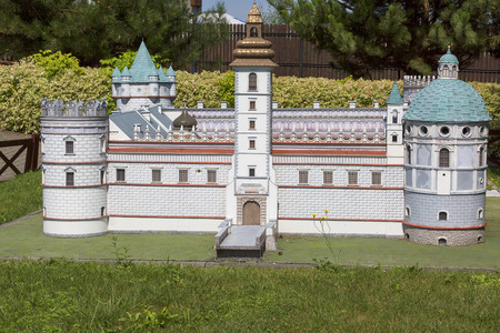 INWALD, POLAND - AUGUST 12, 2018 : Miniature Park "Dream world", small replica of 17th century Krasiczyn Castle in 1:25 scaleのeditorial素材