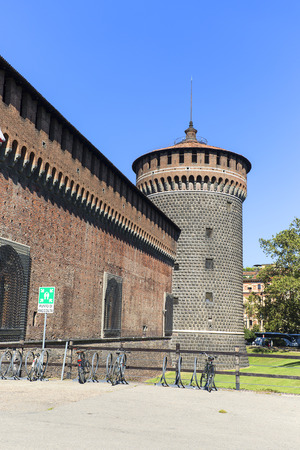 MILAN, ITALY - SEPTEMBER 28, 2018: 15th century Sforza Castle (Castello Sforzesco)のeditorial素材