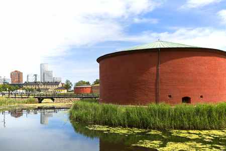 MALMO, SWEDEN - JUNE 24, 2019: Malmo castle, 15th century fortress surrounded by a moatのeditorial素材