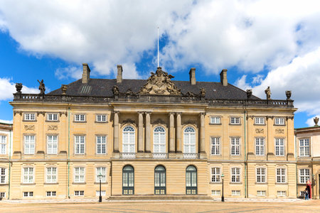COPENHAGEN, DENMARK - JUNE 22, 2019: Amalienborg palace complex, building facade of Christian VII Palaceのeditorial素材