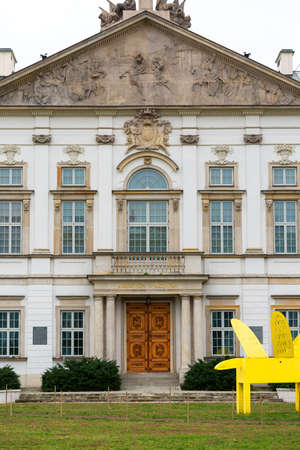 WARSAW, POLAND - OCTOBER 17, 2019 : Krasinski Palace, 17th century baroque building located next to the Supreme Court. Currently it is  the seat of the National Libraryのeditorial素材
