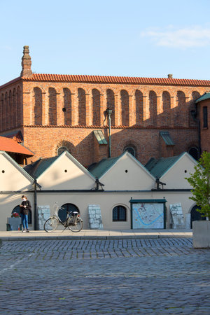 Krakow, Poland - April 22, 2020: 15th century Old Synagogue in Jewish quarter Kazimierz on Szeroka Streetのeditorial素材