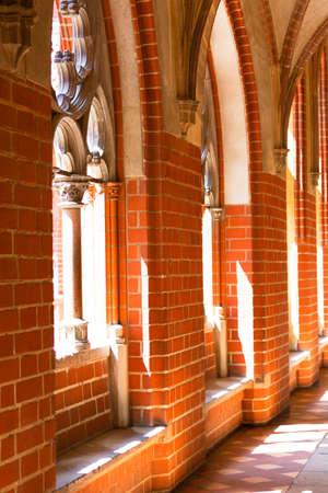 Malbork, Poland - June 25, 2020: 13th century Malbork Castle, medieval Teutonic fortress on the Nogat River.  It is the largest castle in the world, UNESCO World Heritage Siteのeditorial素材