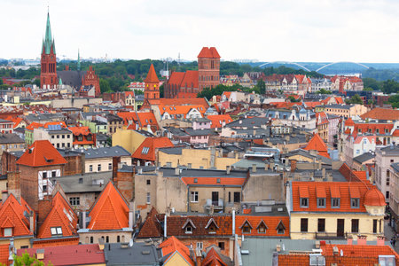 Aerial view on city from the top of Town Hall tower