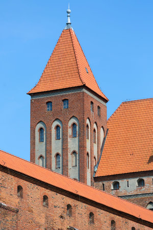 Kwidzyn, Poland - June 25, 2020: 13th century medieval Kwidzyn Castle, monumental brick gothic...