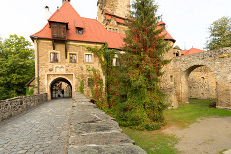 Czocha Castle, medieval mysterious 13th century fortress, Lesna, Polandのeditorial素材