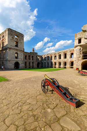 Ujazd, Poland - July 10, 2020: Ruins of 17th century castle Krzyztopor, italian style palazzo in fortezza. It was built by a Polish nobleman and Voivode of Sandomierz, Krzysztof Ossolinskiの写真素材