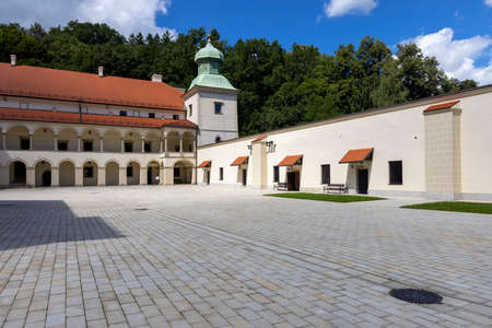 Sucha Beskidzka, Poland - August 7, 2021: 16th century renaissance Sucha Beskidzka castle also called Little Wawelのeditorial素材