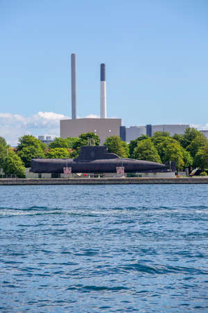 Copenhagen; Denmark - June 22, 2019: Amager Bakke (Copenhill) is combined heat and power plant and waste incineration plant on Amager Island. It is also a ski run and a climbing wallのeditorial素材
