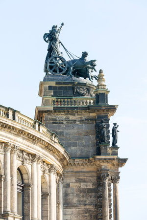 Dresden, Germany - September 23, 2020: Semperoper, famous opera house. The building is located on...