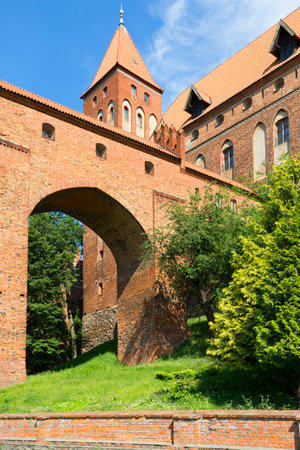 Kwidzyn, Poland - June 25, 2020: 13th century medieval Kwidzyn Castle, monumental brick gothic castle, example of Teutonic Knights castles architectureのeditorial素材