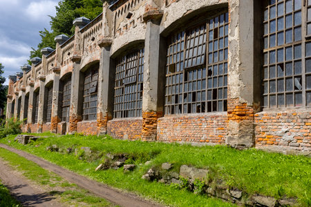 Sucha Beskidzka, Poland - August 7, 2021: 16th century renaissance Sucha Beskidzka castle also called Little Wawel, view of the ruins of the hothouseのeditorial素材