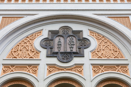 Prague, Czech Republic - May 2, 2017: Spanish Synagogue, moorish styleのeditorial素材