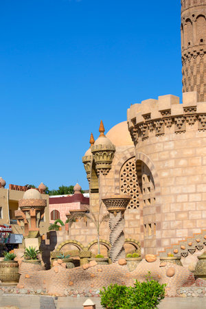 Sharm el Sheikh, Egypt - November 22, 2019: Al Mustafa mosque, a large Islamic temple in the city centerのeditorial素材