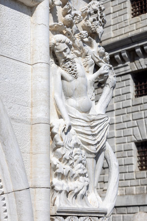 Venice, Italy - September 27, 2023: Doge's Palace on Piazza San Marco. Palace built in Venetian Gothic style was the residence of the Doge of Veniceのeditorial素材