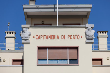 Trieste, Italy - September 26, 2023: Captain of the port (Capitaneria di Porto) located directly on the Gulf of Trieste of the Adriatic Seaのeditorial素材