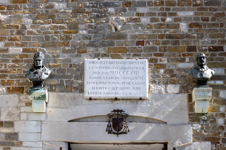 Trieste, Italy - September 26, 2023: Trieste Cathedral (Cattedrale di San Giusto Martire), medieval church located on San Giusto Hillのeditorial素材