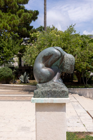 Budva, Montenegro - June 28, 2023: Statue of women on square in front of Old Town. It was created in 1977 by sculptor M. Krsticのeditorial素材
