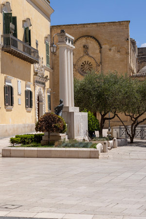 Italy, Matera - May 22, 2024: War Memorial, Monument to the fallen of World War I in Vittorio Veneto Square (Piazza Vittorio Veneto)のeditorial素材