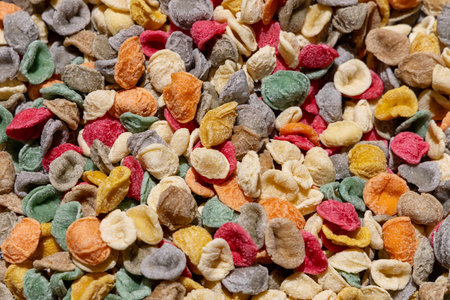 Colorful typical pasta known as orecchiette, handmade at street stands. Medieval tradition is now a...