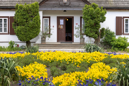 Lublin, Poland - May 23, 2022: 18th century Manor house from Zyrzyn in Lublin Open Air Village Museum. Monuments of architecture and ethnographic collections from former Lublin Provinceのeditorial素材