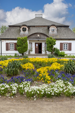 Lublin, Poland - May 23, 2022: 18th century Manor house from Zyrzyn in Lublin Open Air Village Museum. Monuments of architecture and ethnographic collections from former Lublin Provinceのeditorial素材