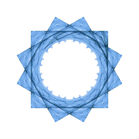blue frame fractalの写真素材