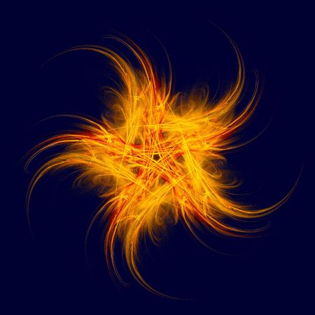 fire pentagram. fractal renderedの写真素材