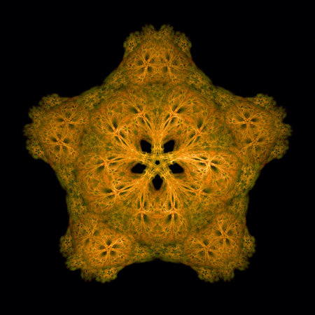 abstract yellow star. fractal