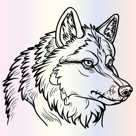 Wolf.Vector illustration ready for vinyl cutting or t-shirt design.のイラスト素材