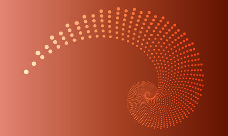 Abstract background with an orange dot spiral following a Fibonacci sequence, showcasing a...