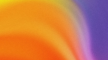 Abstract gradient background with soft light effect and grain texture, featuring various orange, pink, and purple colorsの写真素材