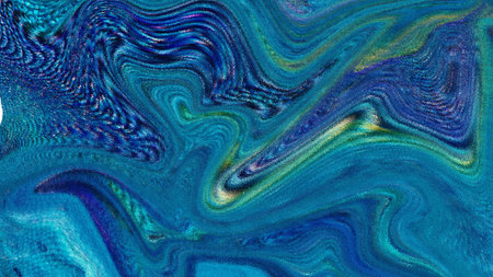 Dynamic fluid art background featuring flowing ocean colors, wavy organic shapes, and shimmering...