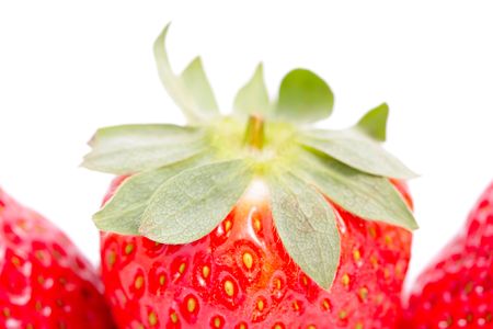 The strawberry on a white background close up.の写真素材